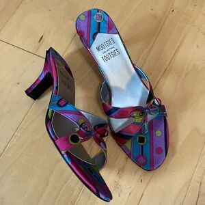 Colorful heeled sandals